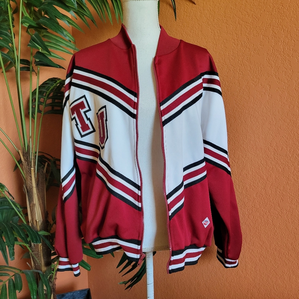 TU Cheerleader & Danzteam Jacket Crimson Black White XL Zip Up USA - Picture 2 of 10